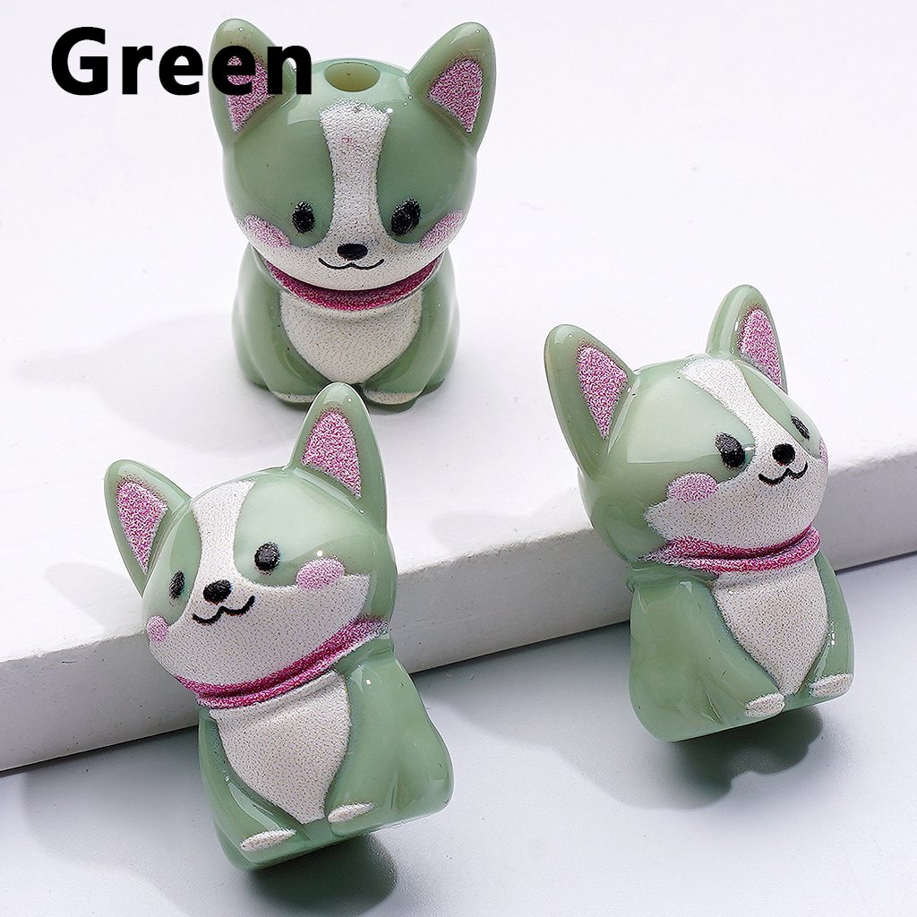 Adorable Solid Color Puppy Dog Acrylic Beads – 23x12MM Charm