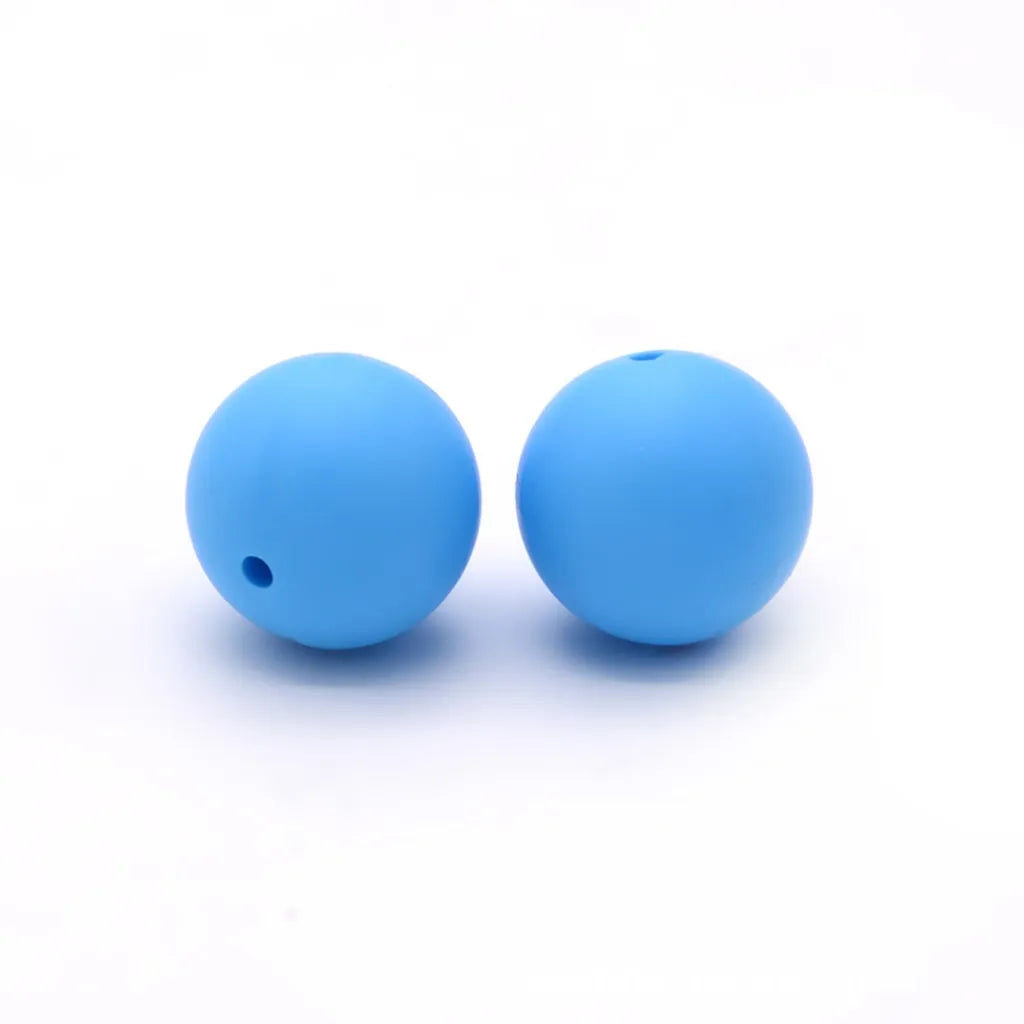 Solid Colored Silicone Beads 15 mm