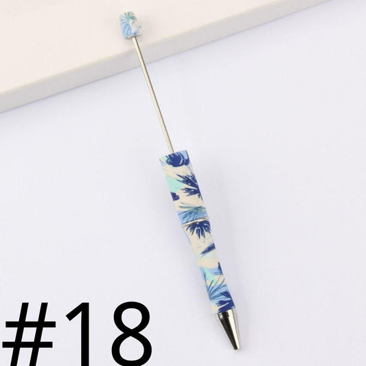 Tropical Palm Leaf Printed Beadable Pens, No. 18