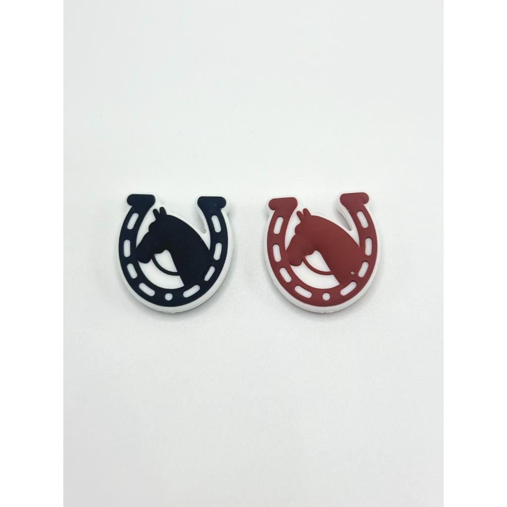 Horse Beads, Lucky Horse Shoe Silicone Focal Beads