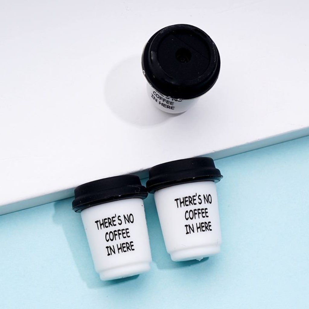 There's No Coffee In Here 3D Cute Coffee Cup Bottle Silicone Focal Beads