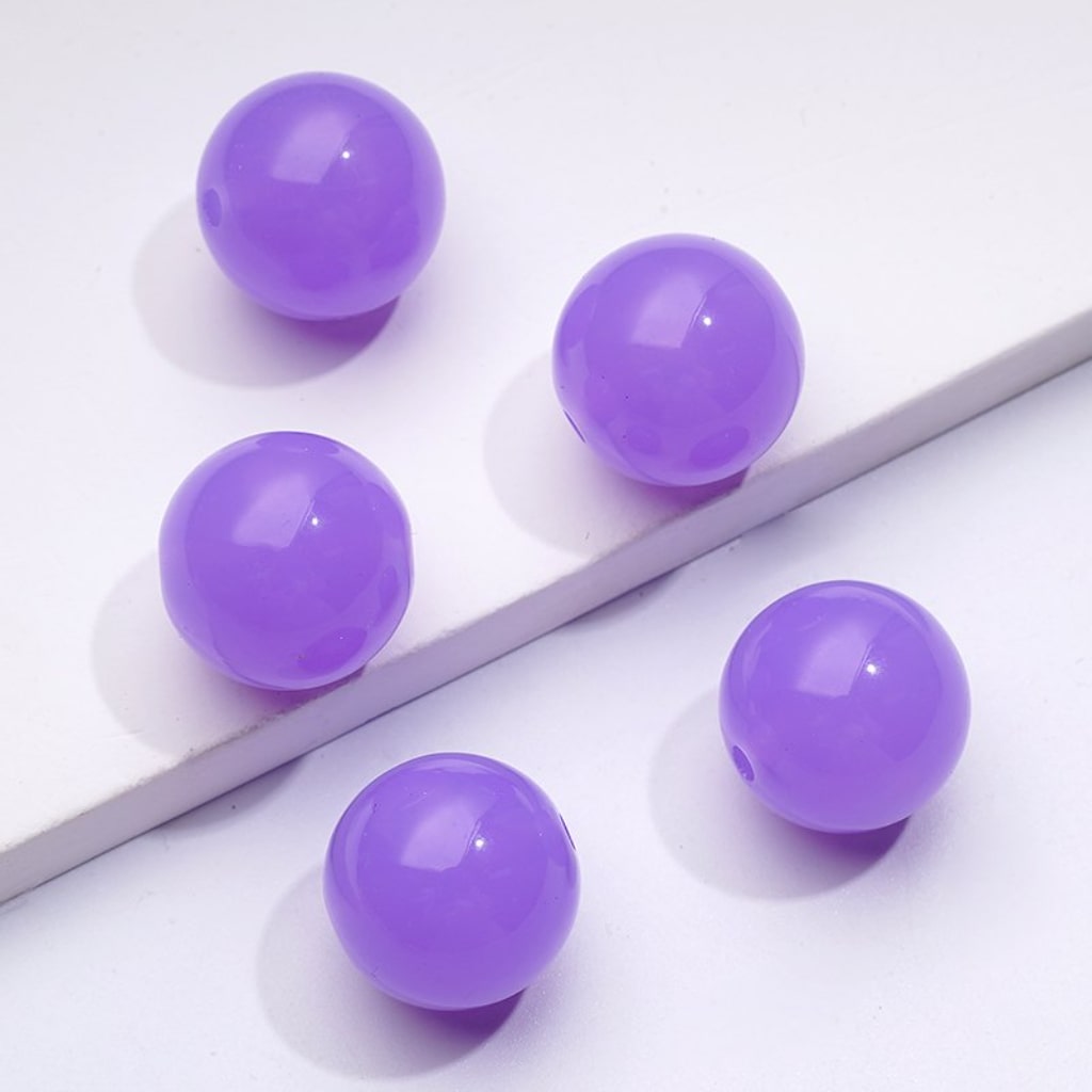 Candy Color Glossy Jelly Round Acrylic Beads, 16MM