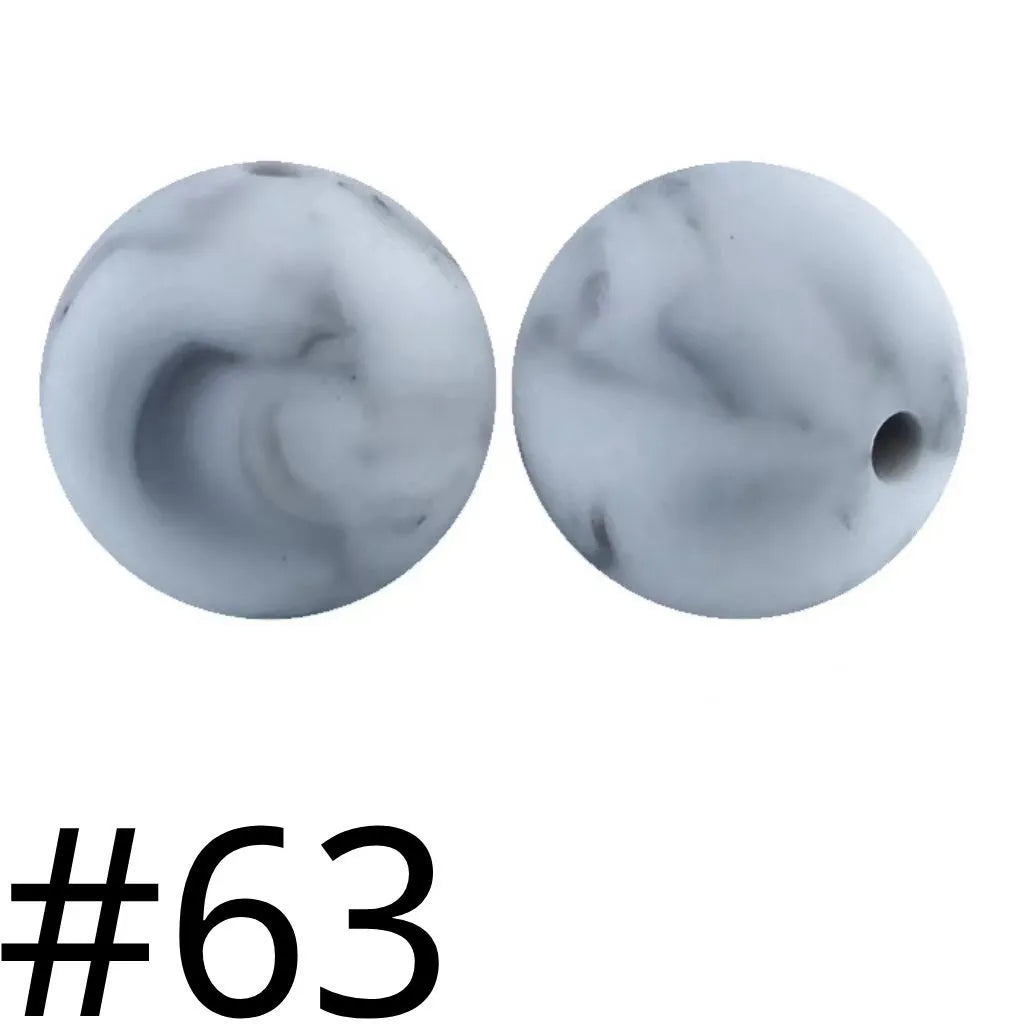 Silicone Beads, Solid Colors, 15 mm