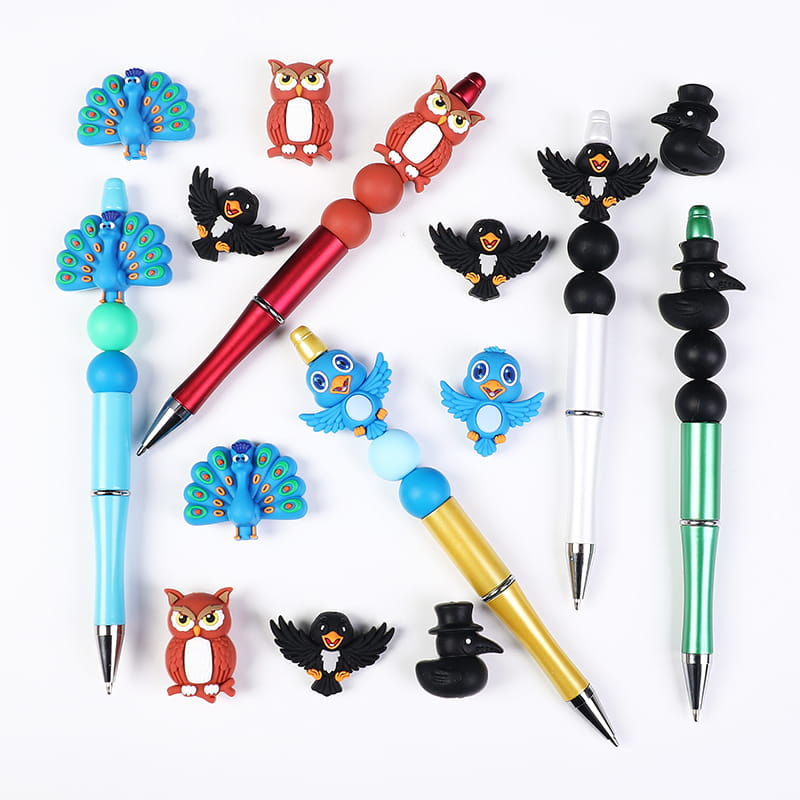3D Vivid Animal Theme Cute Bird Character Series Various Types Silicone Focal Beads