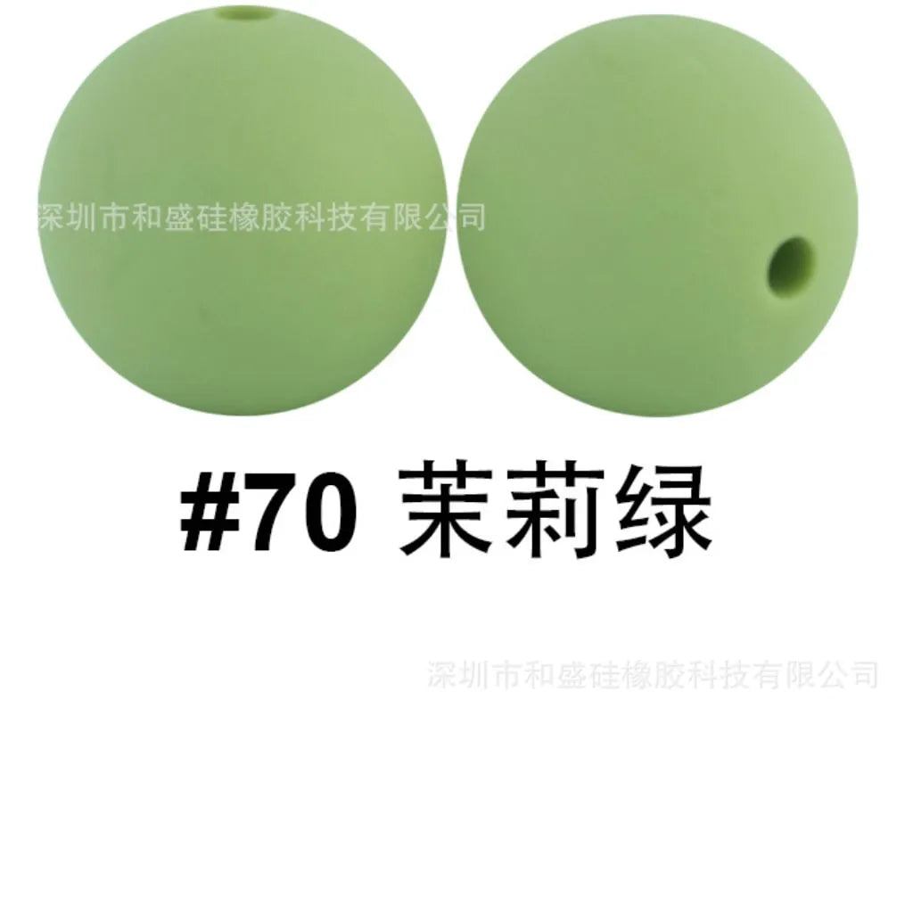 Solid Colored Silicone Beads 15 mm