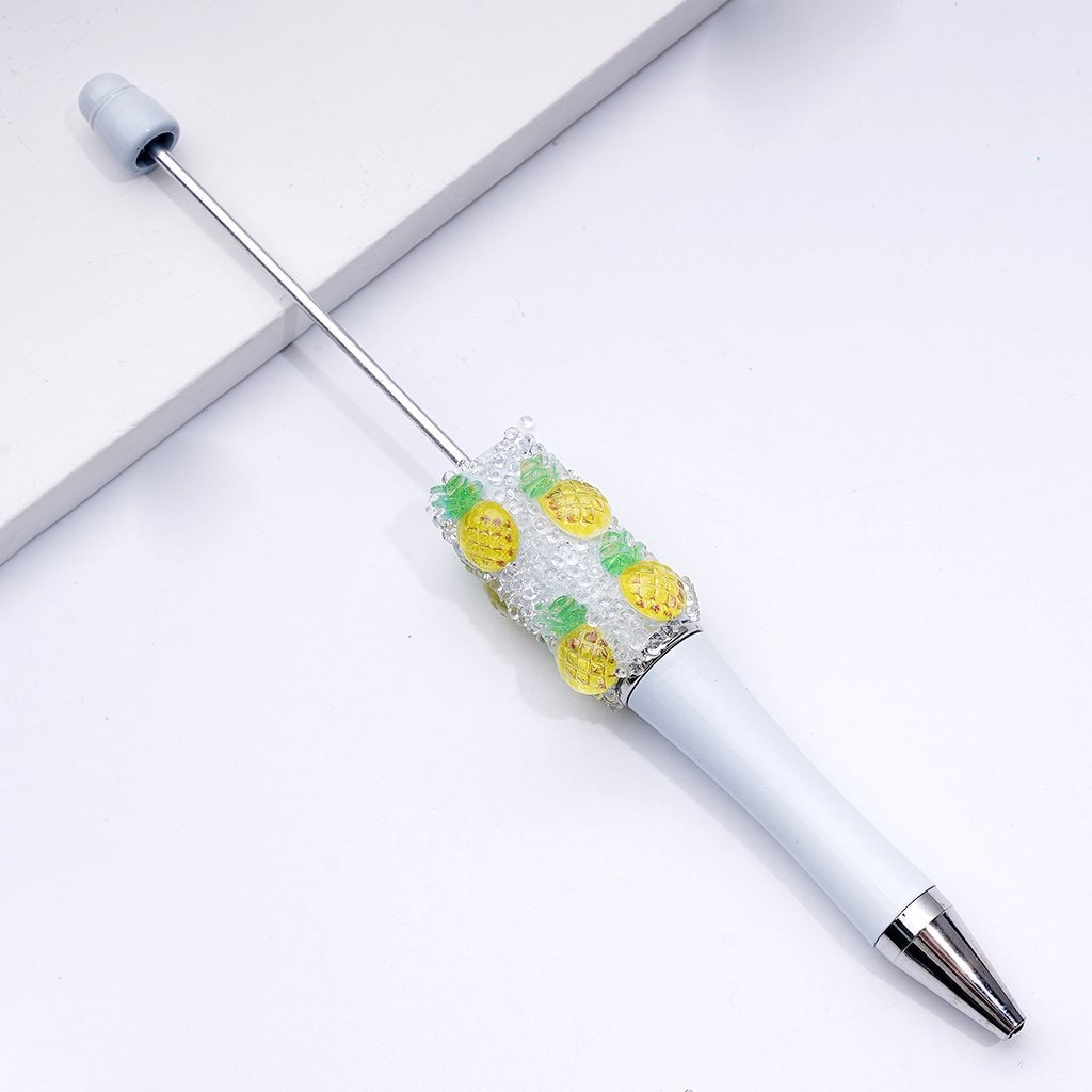 Vibrant Fruit-Themed Beadable Pens – Clear Sugar White Design for a Fresh Look