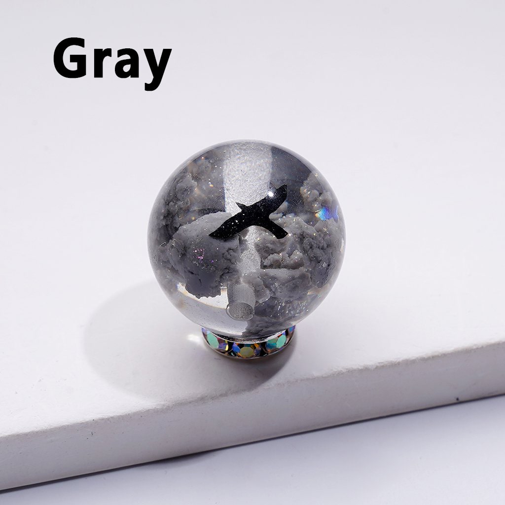 Luminous Multi-Color Glitter Clouds Inside Cute Bird Clear Round Acrylic Beads, 20MM