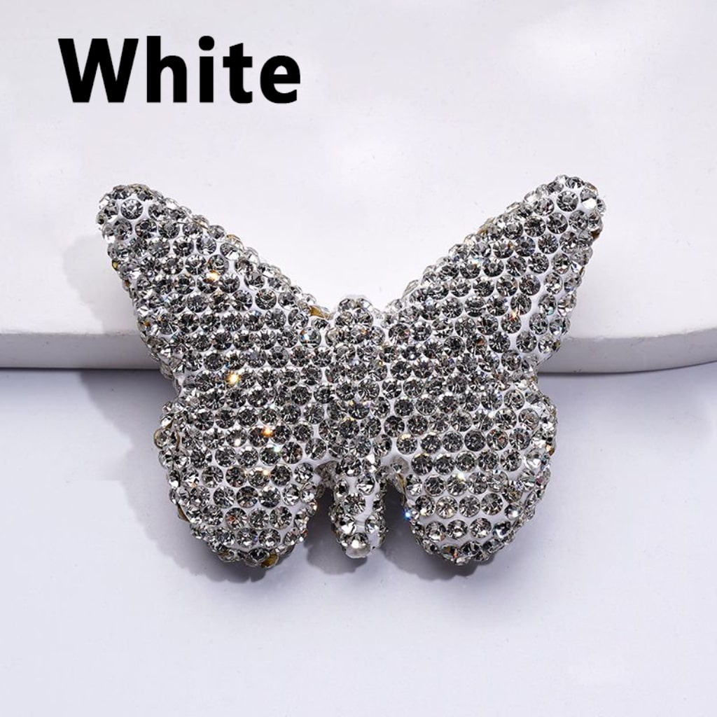 Elegant Multi-Color Butterfly Clay Beads Adorned with Sparkling Rhinestones Approx. 54x41MM