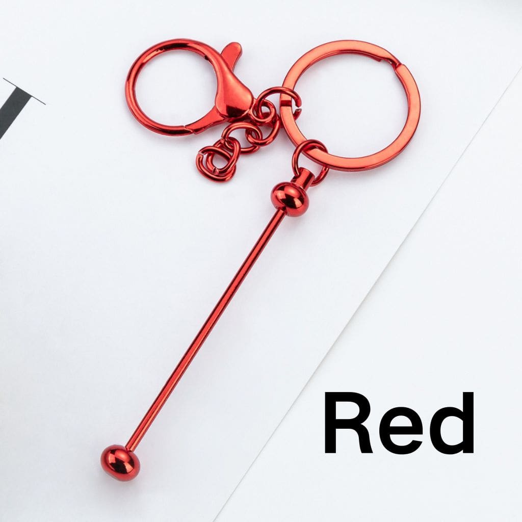 UV Coating Beadable Metal Keychain with Bar and Lobster Clasp, 148MM (Please Read the Description)