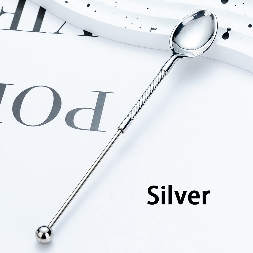 Diy Beadable Mini Cute Metallic DIY Spoon 151MM Random Mix