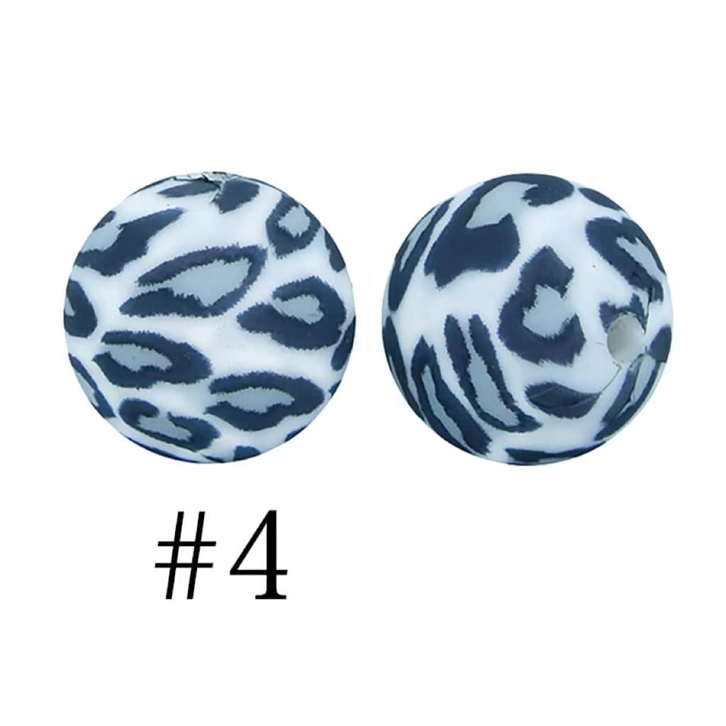 Adorable Jaguar Printed Silicone Beads Number 4
