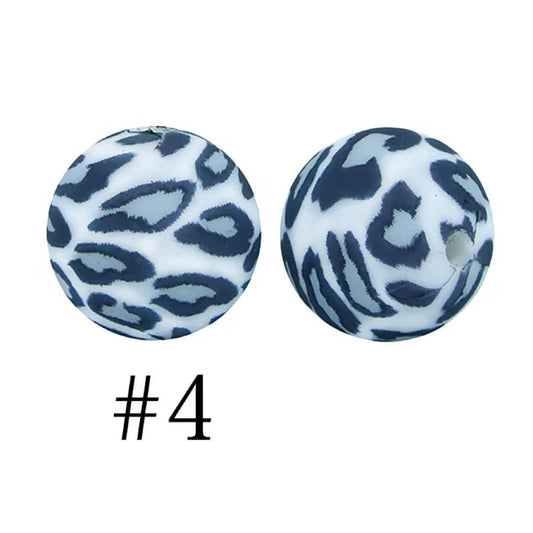 Adorable Jaguar Printed Silicone Beads Number 4