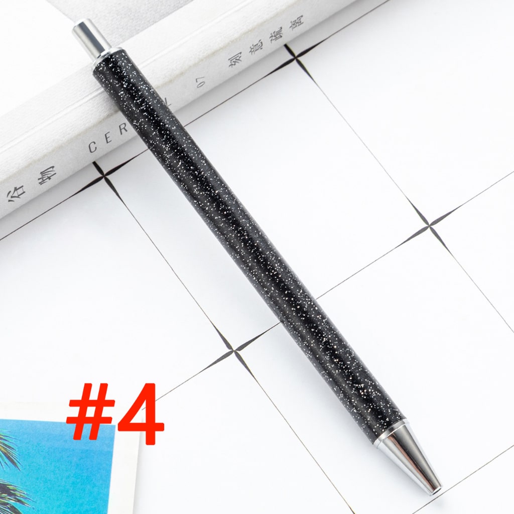 Sublimation Ballpoint Pen, Push Ballpoint Pen with Glitter Effect in Gold Color