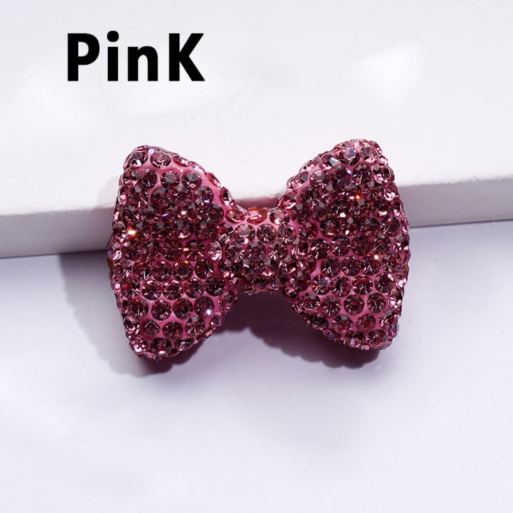 Glittering Multi-Color Bowknot Clay Beads Adorned with Sparkling Rhinestones Approx. 29x21MM