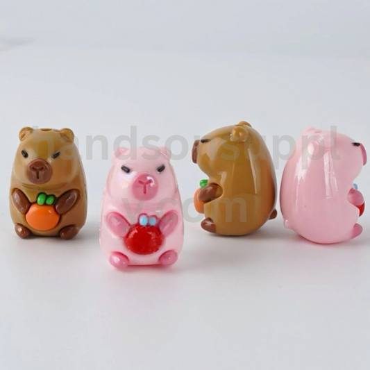 Mini Capybara Animal Acrylic Beads Around 26x18MM Cute Design