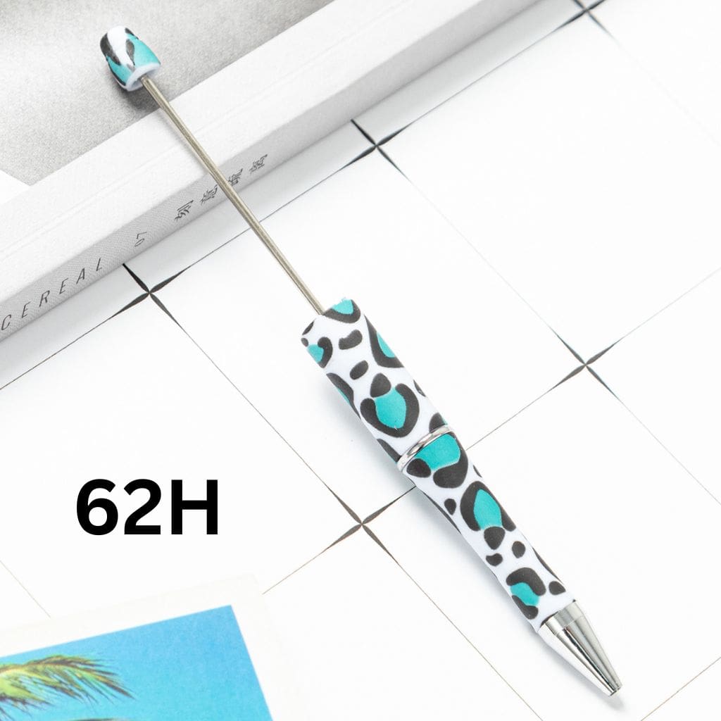 Black and  Blue Jaguar Printed Beadable Pens Number 62H