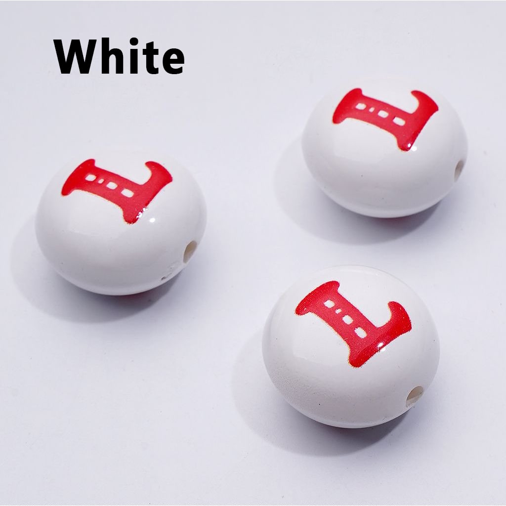 Mini Colorful Flat Acrylic Beads with English Letter Prints – 10x16MM