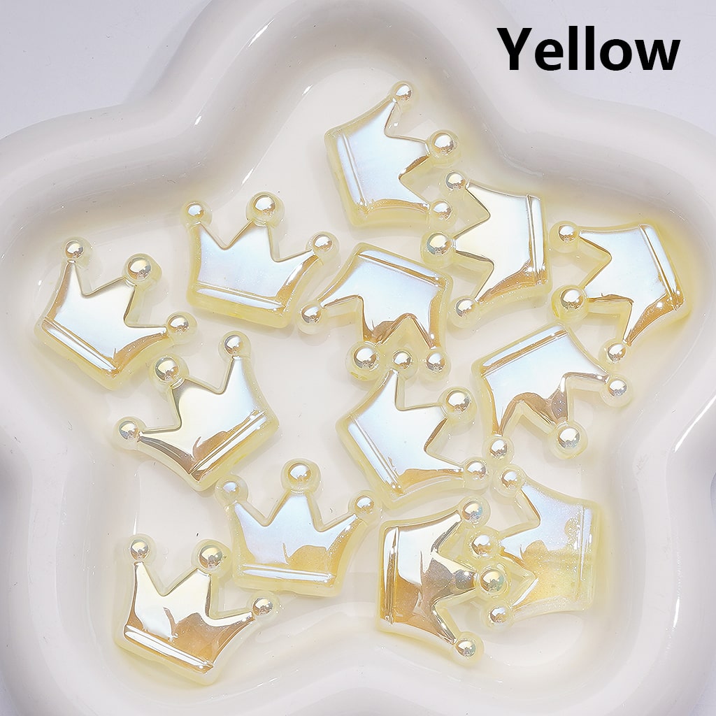 Glitter Shiny Crown Luminous UV Coating Acrylic Beads 22*28MM (Single Color is available for 200pcs Whole bag)