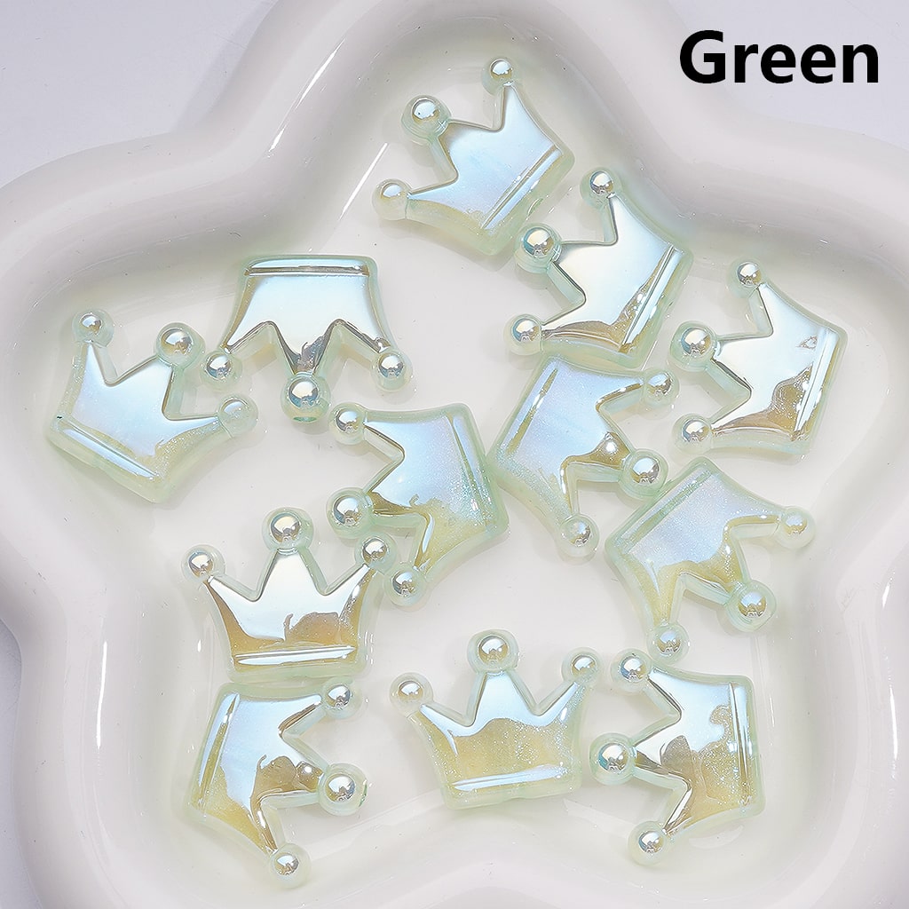 Glitter Shiny Crown Luminous UV Coating Acrylic Beads 22*28MM (Single Color is available for 200pcs Whole bag)