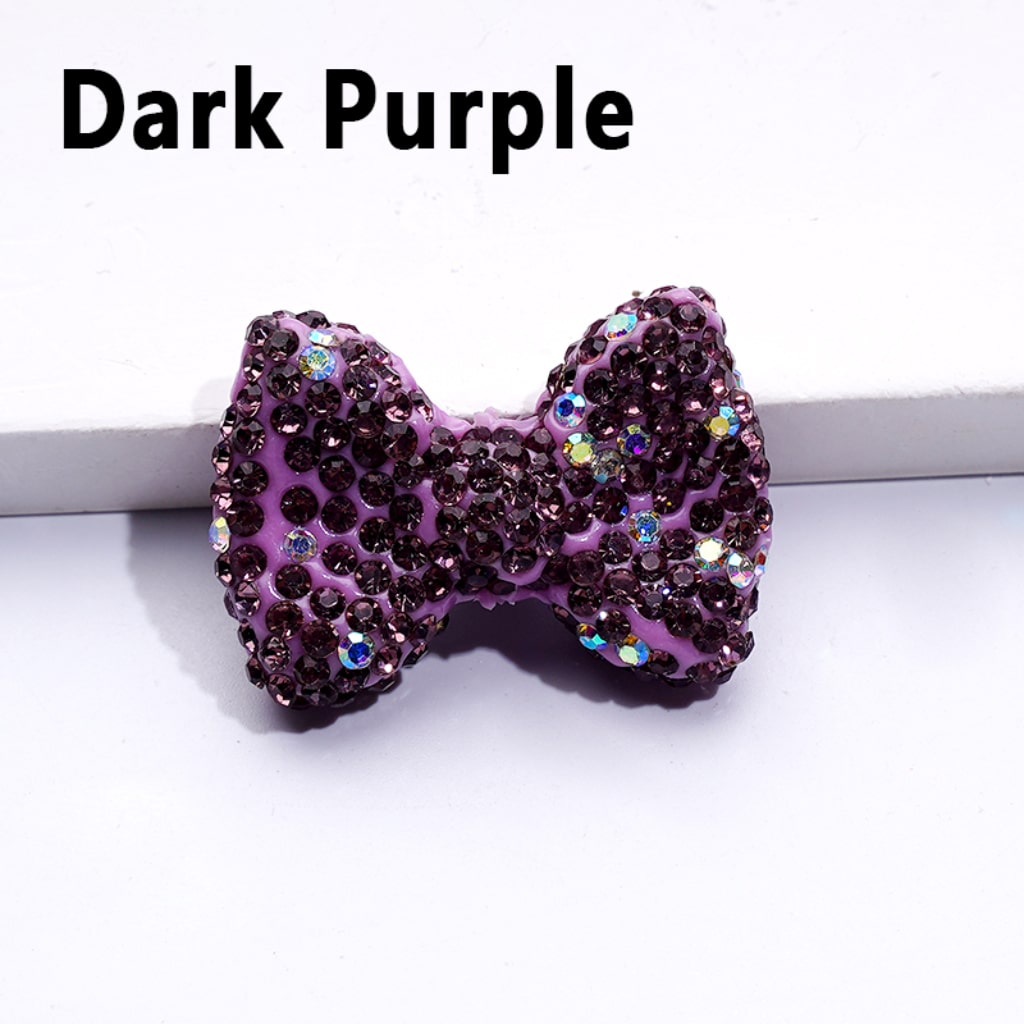 Glittering Multi-Color Bowknot Clay Beads Adorned with Sparkling Rhinestones Approx. 29x21MM