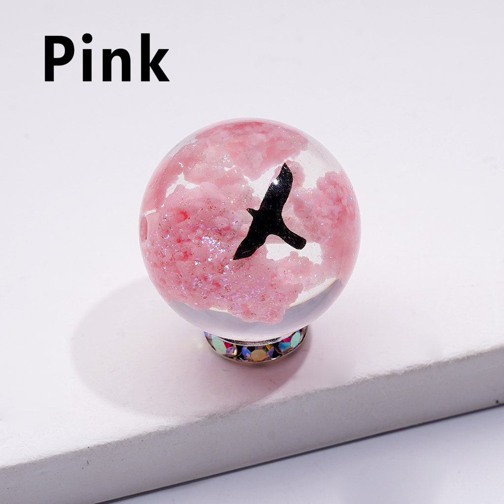 Luminous Multi-Color Glitter Clouds Inside Cute Bird Clear Round Acrylic Beads, 20MM