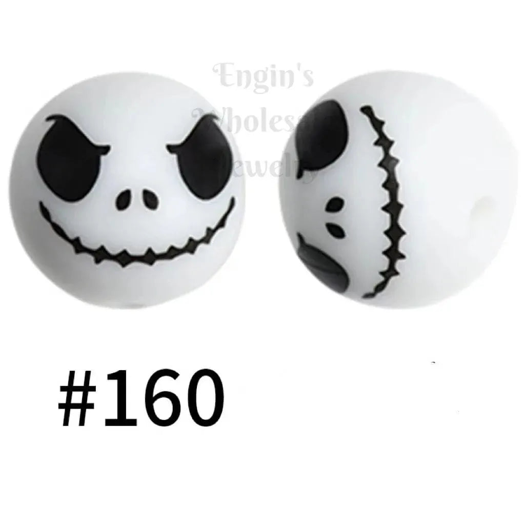 Round Printed Silicone Beads 15 mm