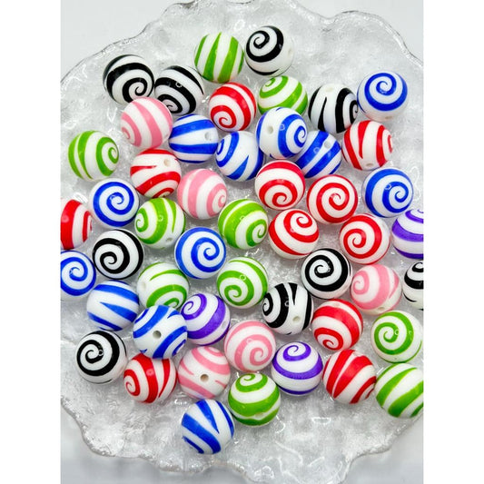 Cute Lollypop Lollipop Printed Silicone Beads