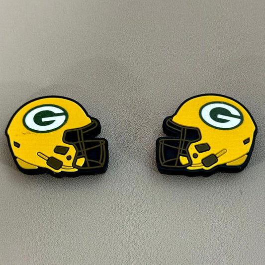 Green Bay Crew Helmet Sports USA American Football Team Silicone Focal Beads