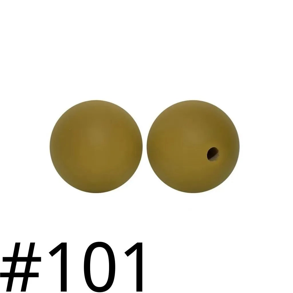 Solid Colored Silicone Beads 15 mm