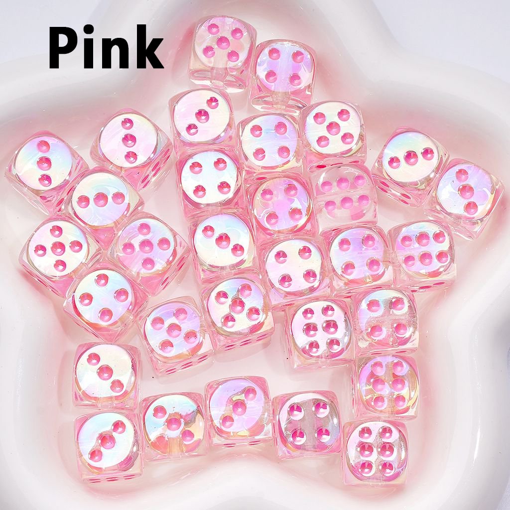 UV-Coated Translucent Dice Beads – Acrylic Cube, 14MM