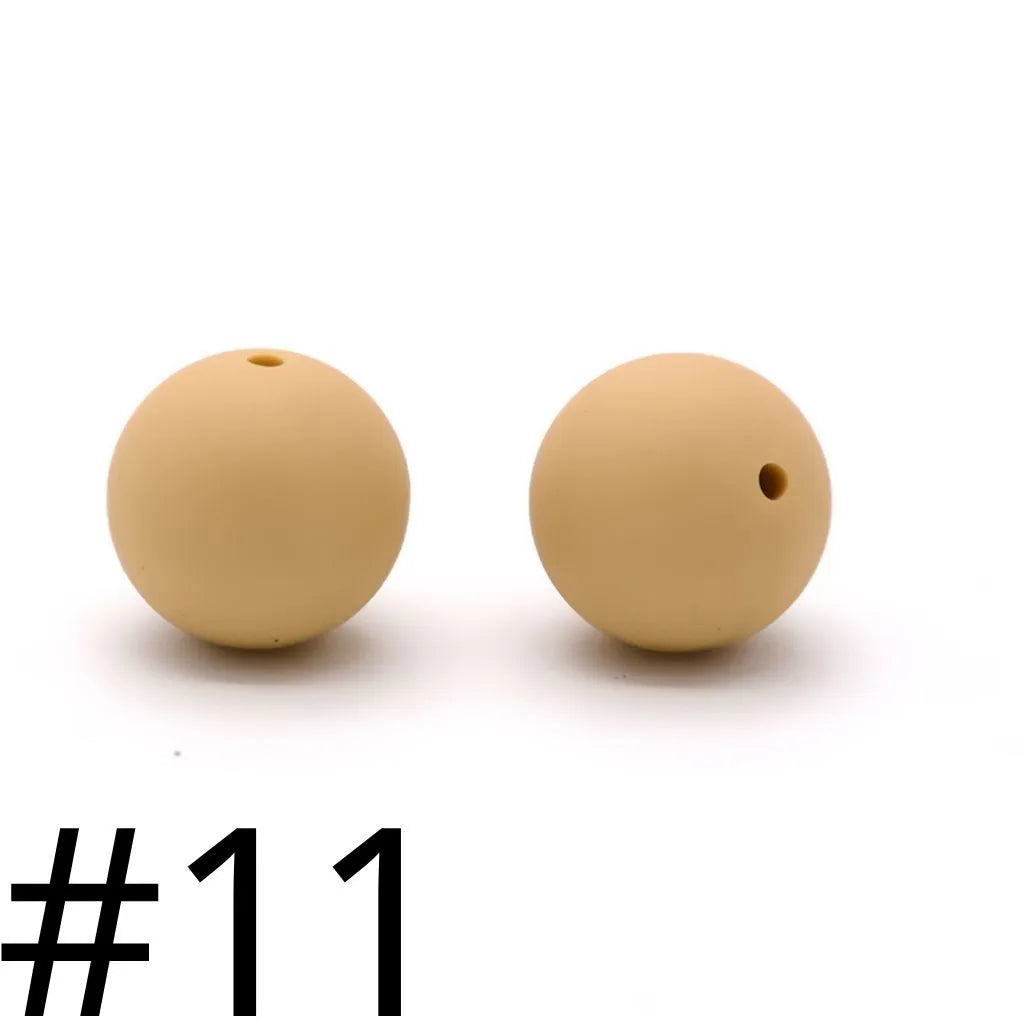 Silicone Beads, Solid Colors, 15 mm