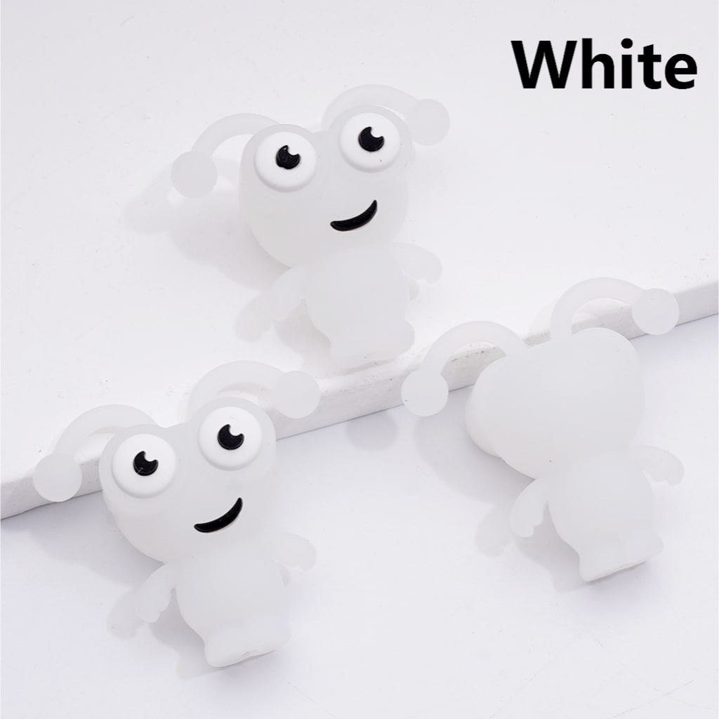 3D Bug Worm Insect Mini Multi-color with Big Eyes Silicone Focal Beads