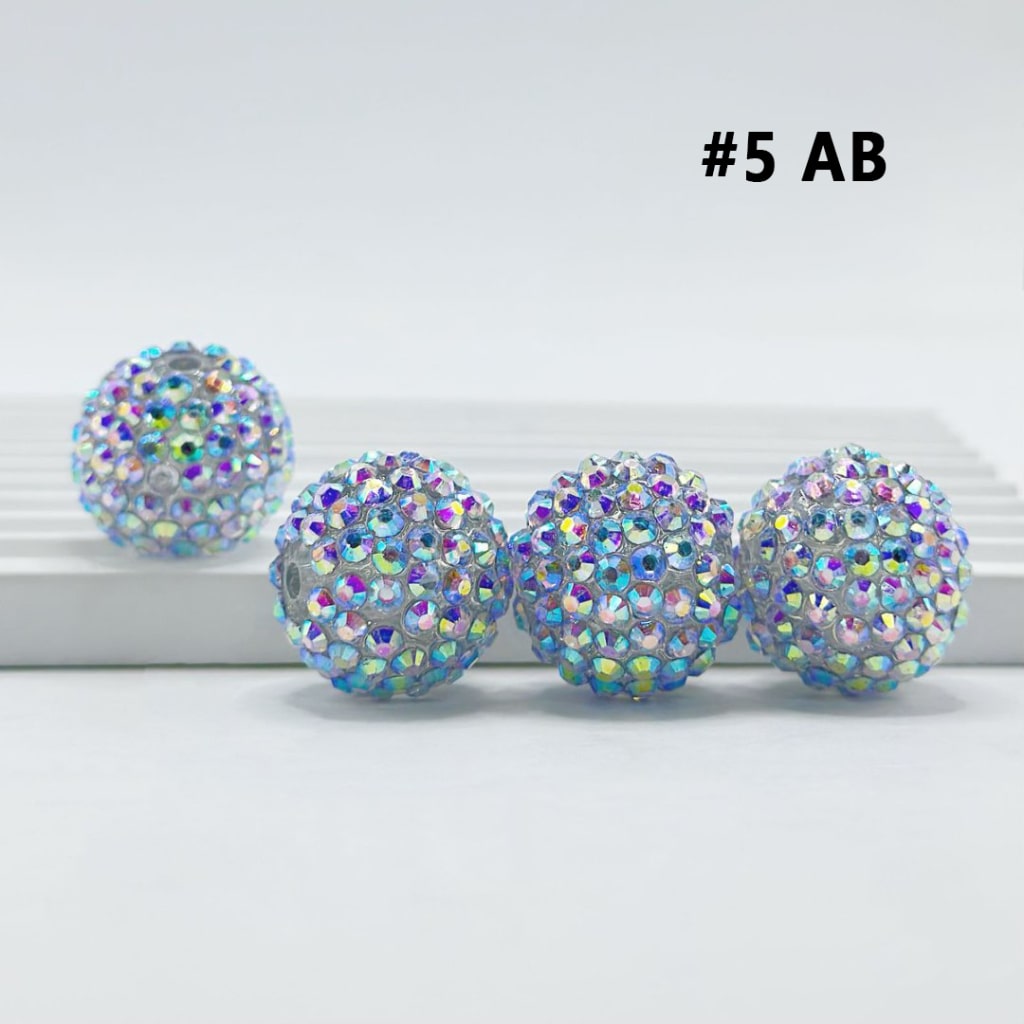 See Through  in Solid Colors Acrylic Rhinestones Beads, Random Mix, 20MM