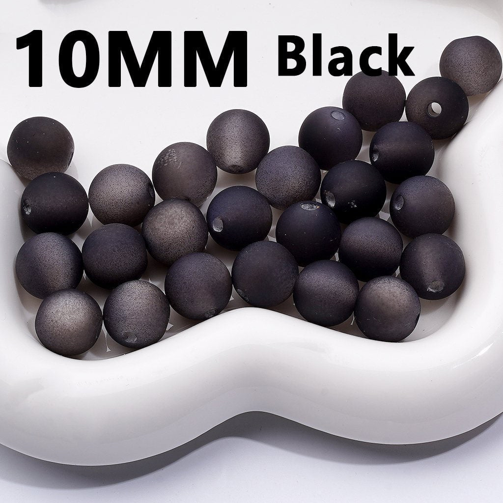 Frosted Matte Multi-Color Cat Eye Effect, Round Acrylic Waist Beads for Jewelry Making 10MM