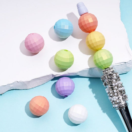 Round Disco Solid Color Acrylic Beads, 16MM, Random Mix