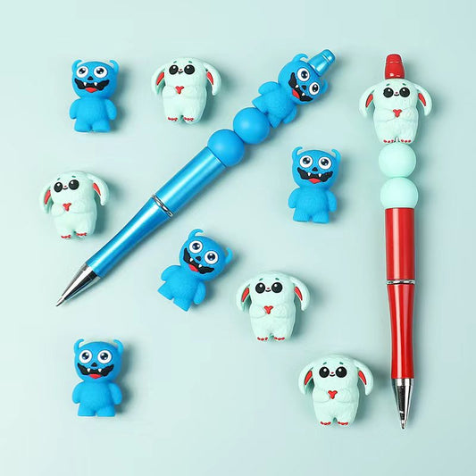 3D Cute Monster Toy Series Silicone Focal Beads Random Mix