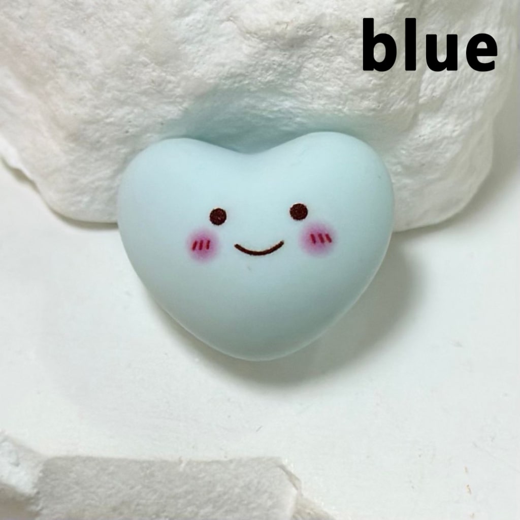 Solid Color Smile Face Heart Acrylic Beads, Around 23*19MM