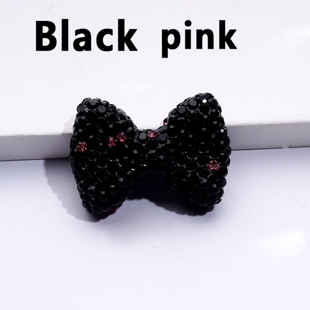 Glittering Multi-Color Bowknot Clay Beads Adorned with Sparkling Rhinestones Approx. 29x21MM