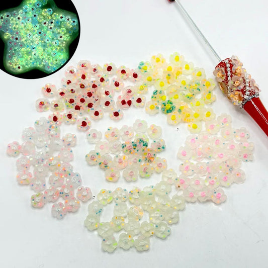 Cute Colorful Flowers Luminous Mini for DIY Accessories Ornament Decorations, 9MM
