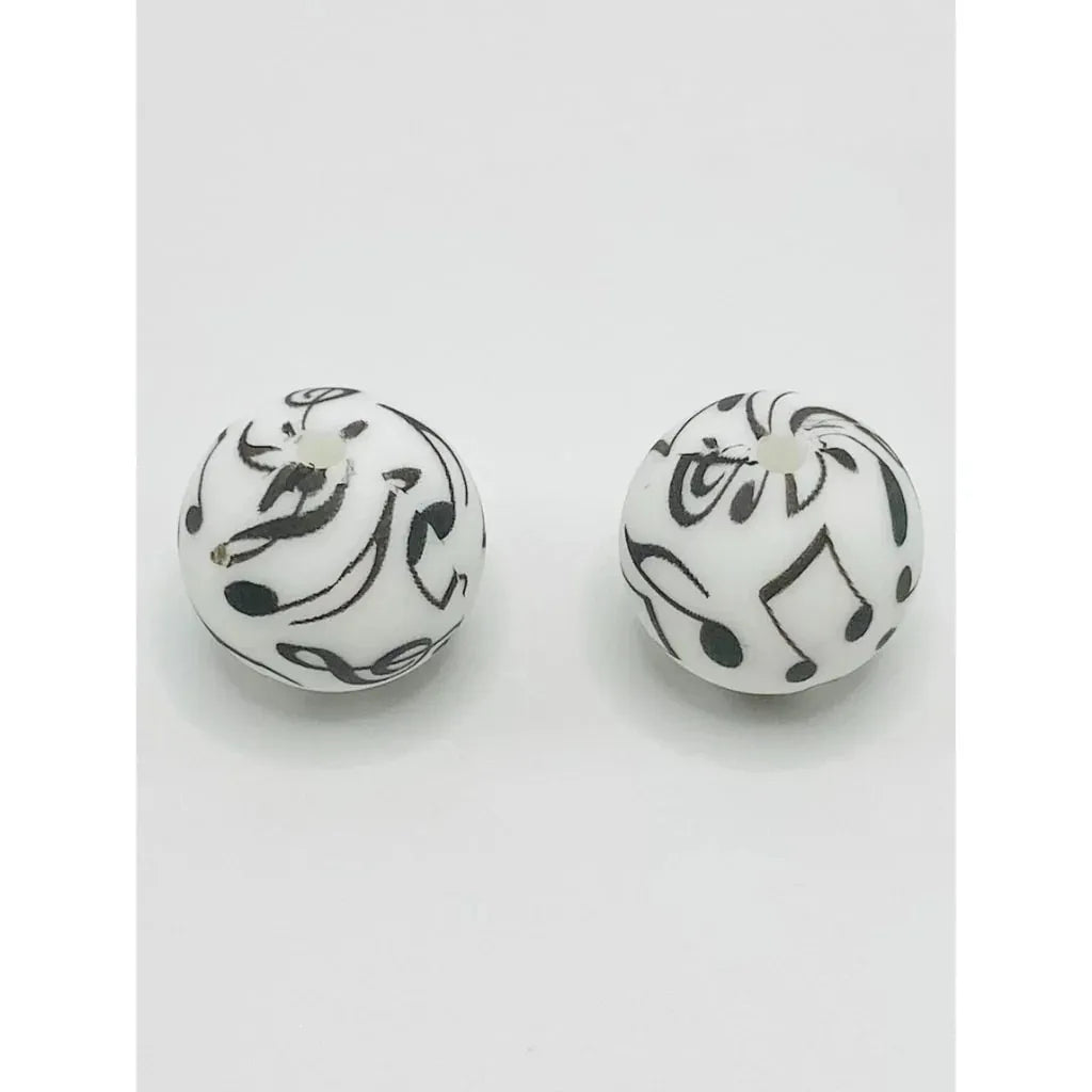 Round Printed Silicone Beads 15 mm