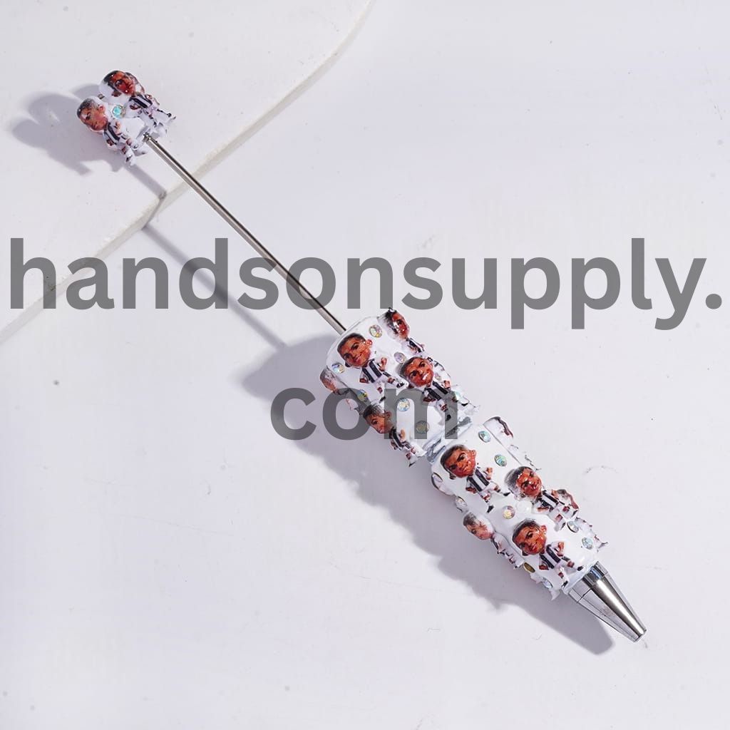 Football Lover Player Series with AB Rhinestones Beadable Clay Pens