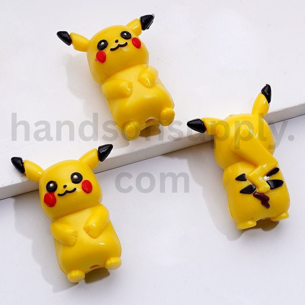 Vivid Small Monster-Inspired Small Monster Design in Yellow and Pink Soft Rubber Beads 36*26MM