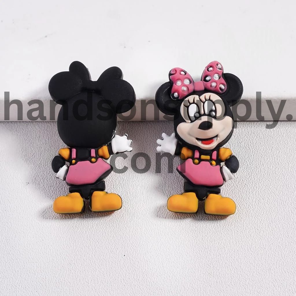 3D Cute Honey Bear and Girl Boy Mouse and Pink Girl Teacher Characters Silicone Focal Beads