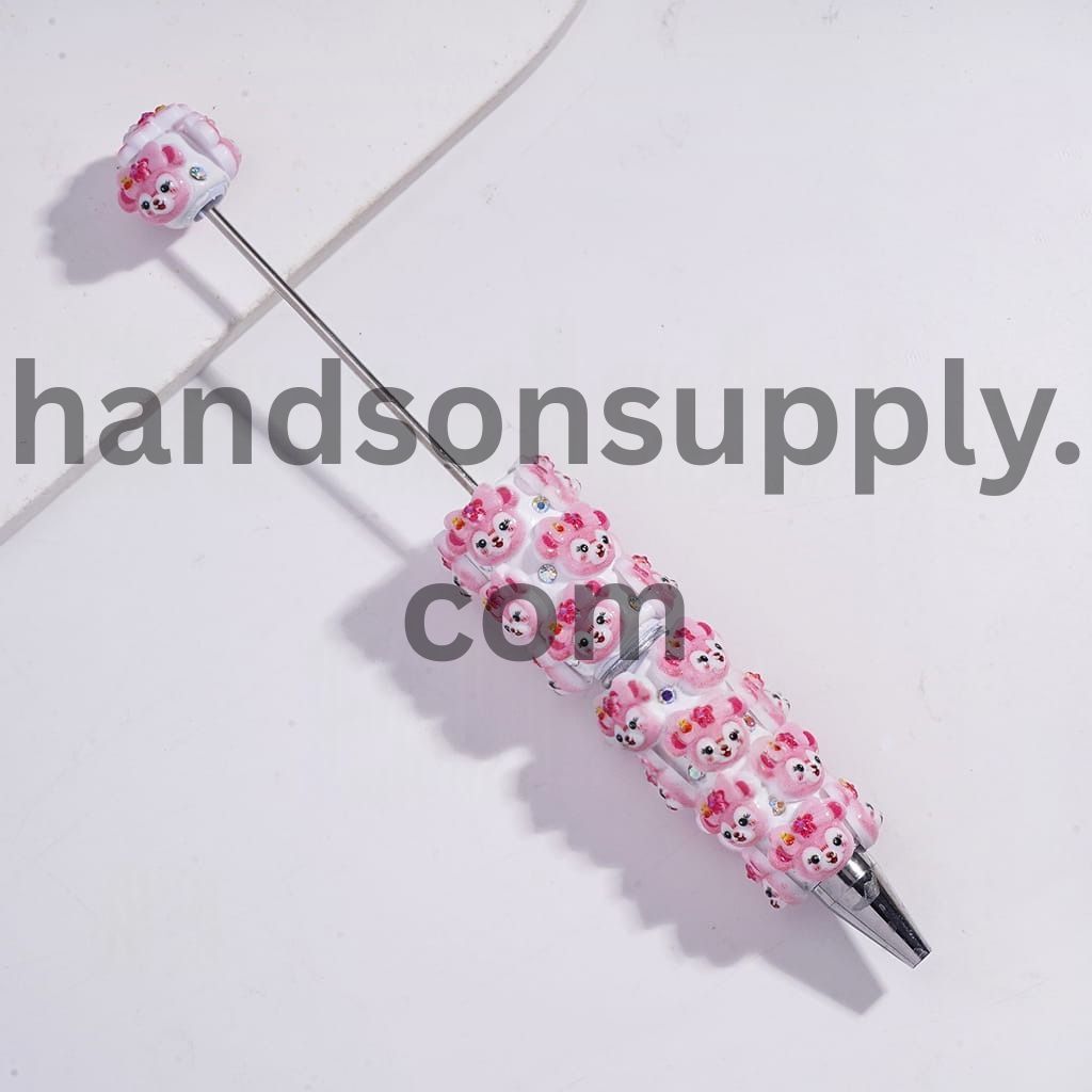 Cute Classic Animal Family Character Designs Series with Sparkling AB Rhinestones Beadable Clay Pens