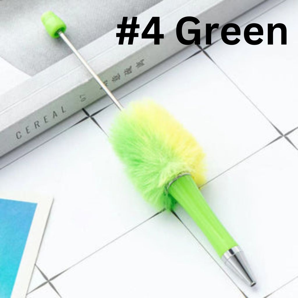 Ombre Gradient Beadable Pens with Fluffy Pom Pom for Stylish Writing PLEASE READ DESCRIPTION