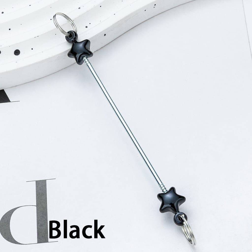 DIY Plastic Metallic Color Beadable Star Keychain Bars 10CM
