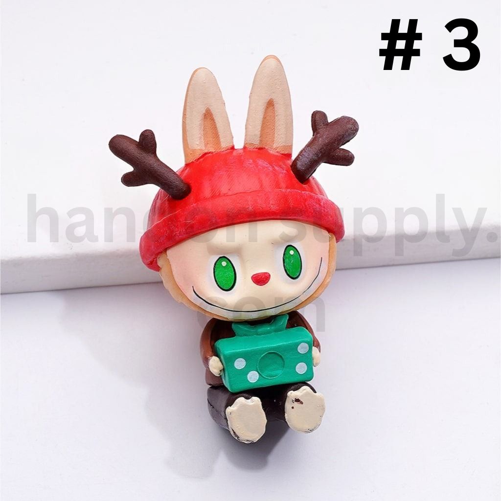 Cute Labub Christmas Figures Po Mar Style Blind Box Charms Approx. 40×20MM No Hole