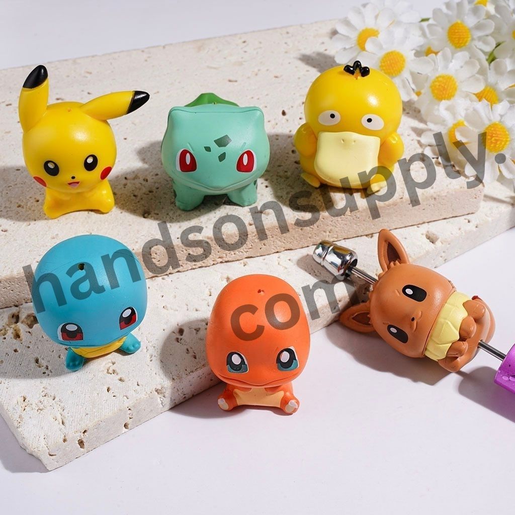 Cute Cartoon Small Monster Character Series Acrylic Beads, Random Mix (It Is Hard to Stick Into the Pen Pole)