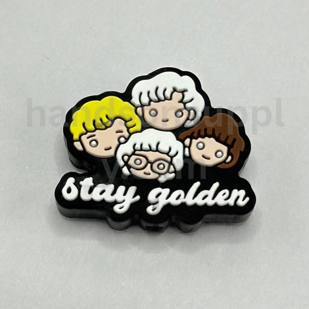 Stay Golden Quote with Four Girls Nanny and Granny Theme Silicone Focal Beads