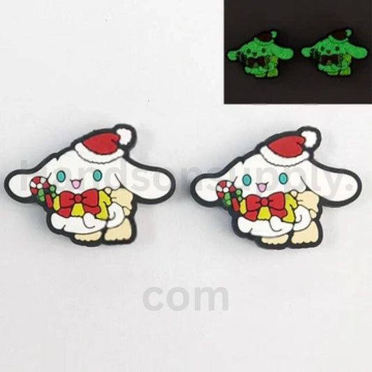 Cute Red Christmas Hat Luminous Cinnamorol Silicone Focal Beads